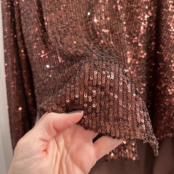 BNWT SAYLOR SEQUIN BRONZE BLOUSE SZ SMALL - Picture 5 of 6